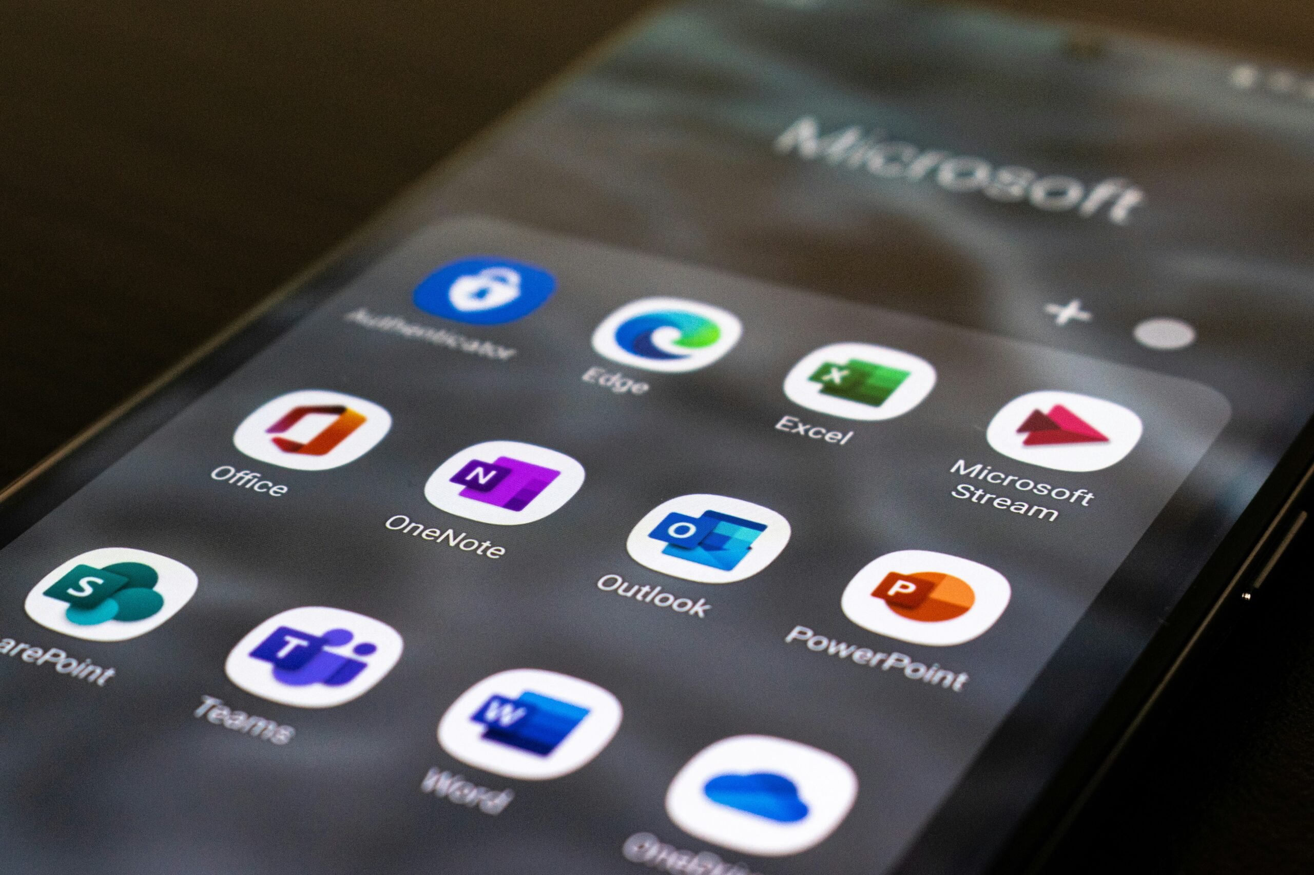 Microsoft 365-apper på en telefon